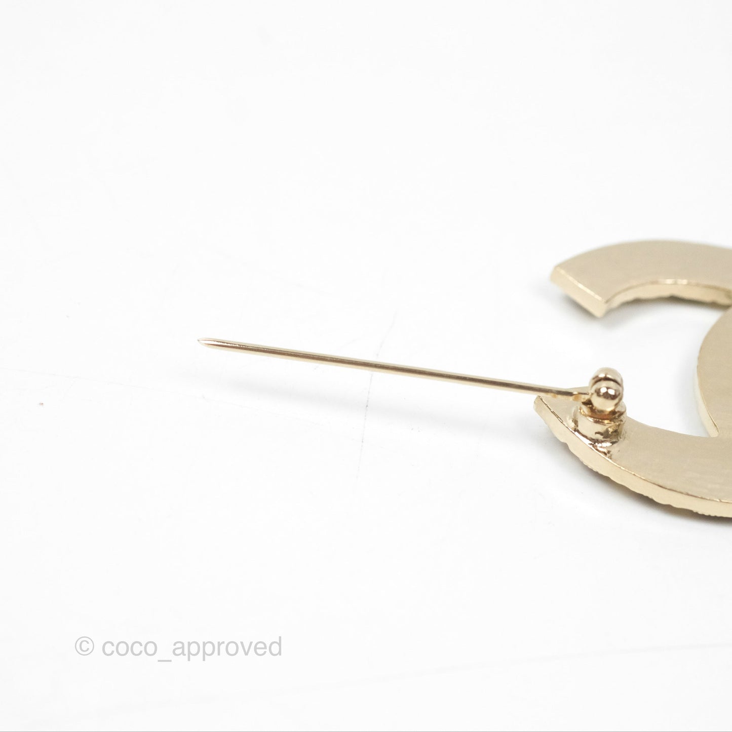 Chanel CC Brown Gripoix Rectangle Brooch Gold Tone 19A