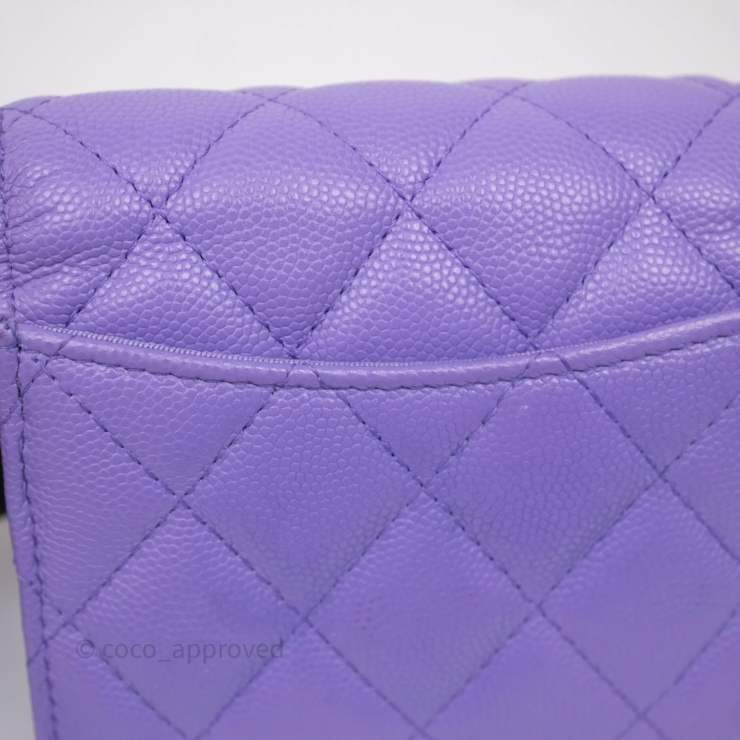 Chanel Classic Short Flap Wallet Purple Caviar Gold Hardware