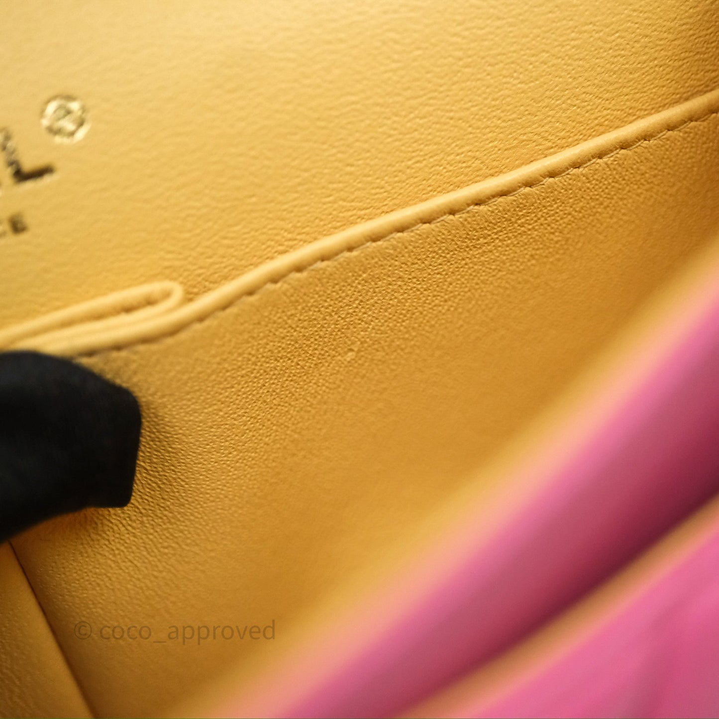 Chanel Small Classic Flap Quilted Pink Lambskin Rainbow Hardware