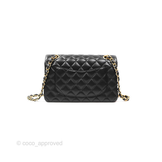 Chanel Small Classic Quilted Flap Black Lambskin Gold Hardware