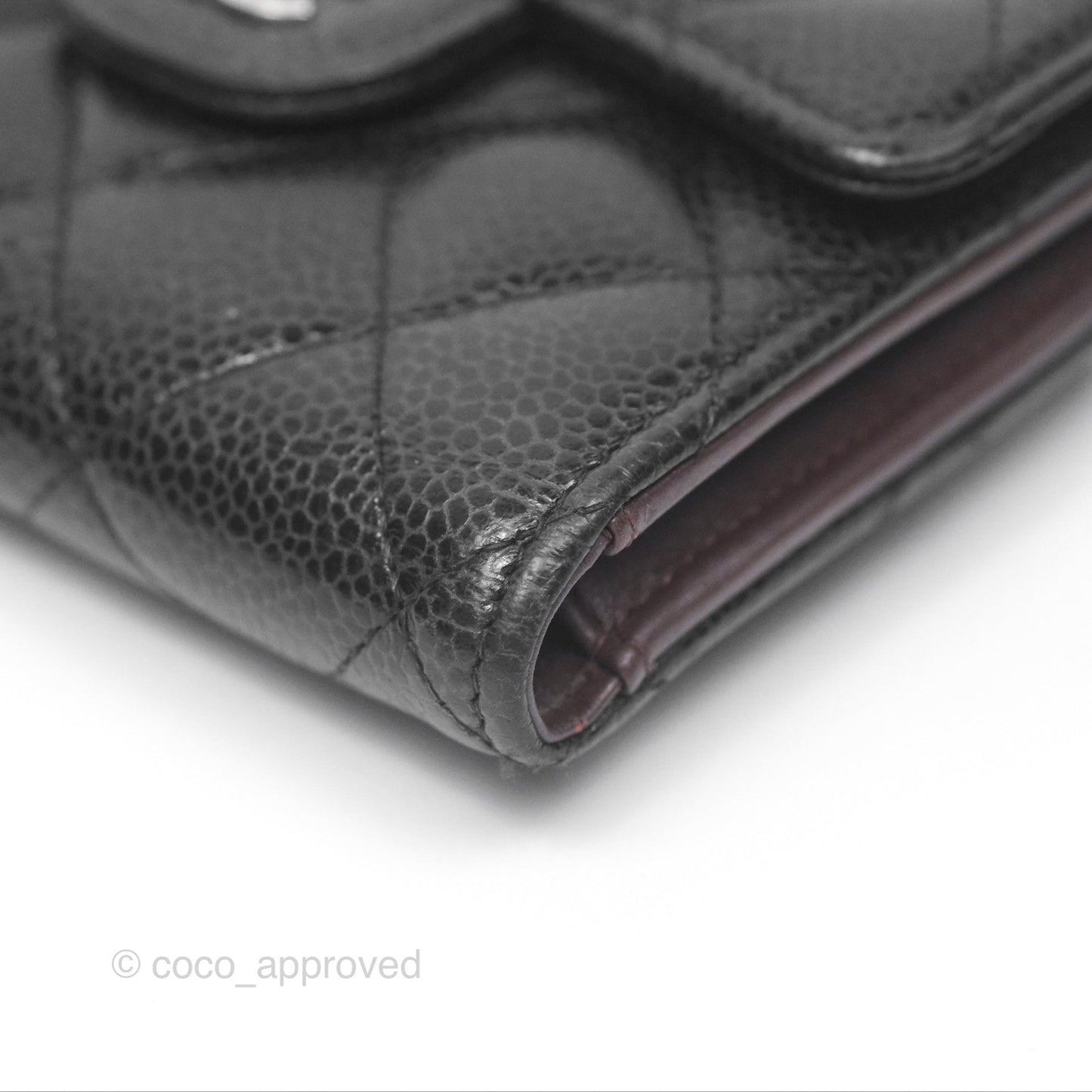 Chanel Classic Short Flap Wallet Black Caviar Silver Hardware