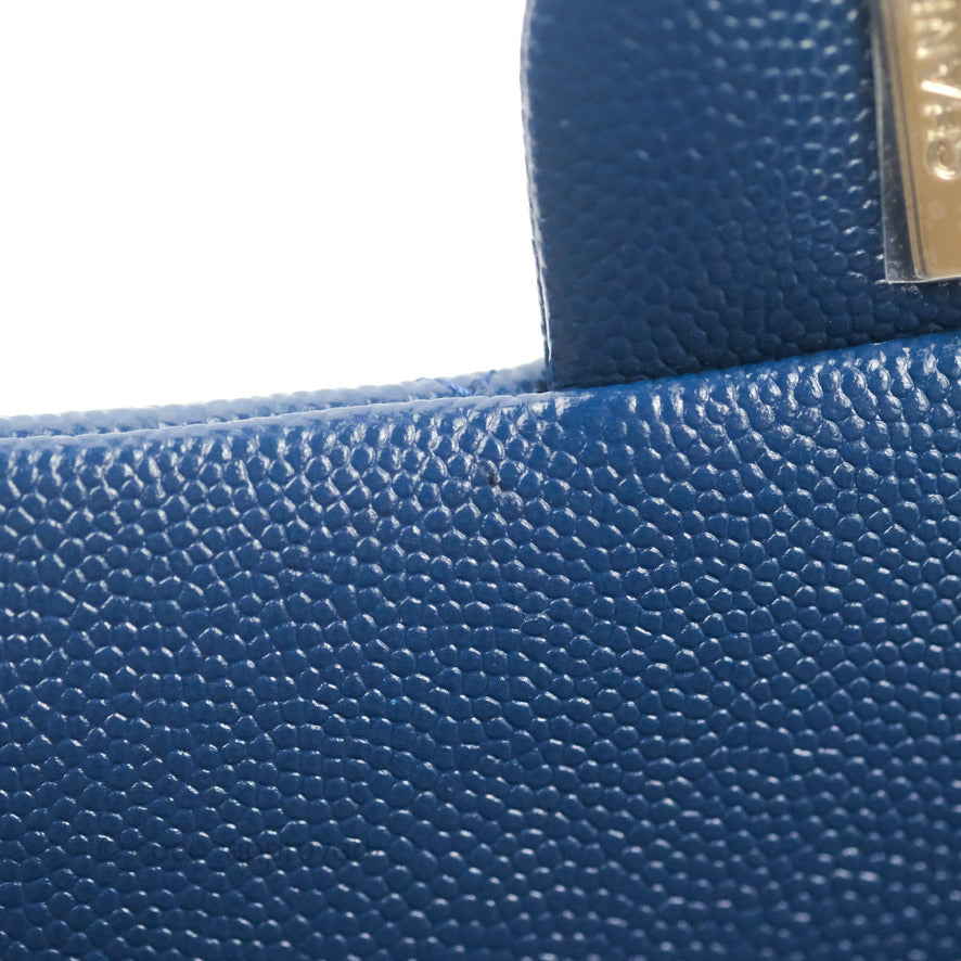 Chanel Quilted Caviar Navy Timeless Clutch Gold Hardware