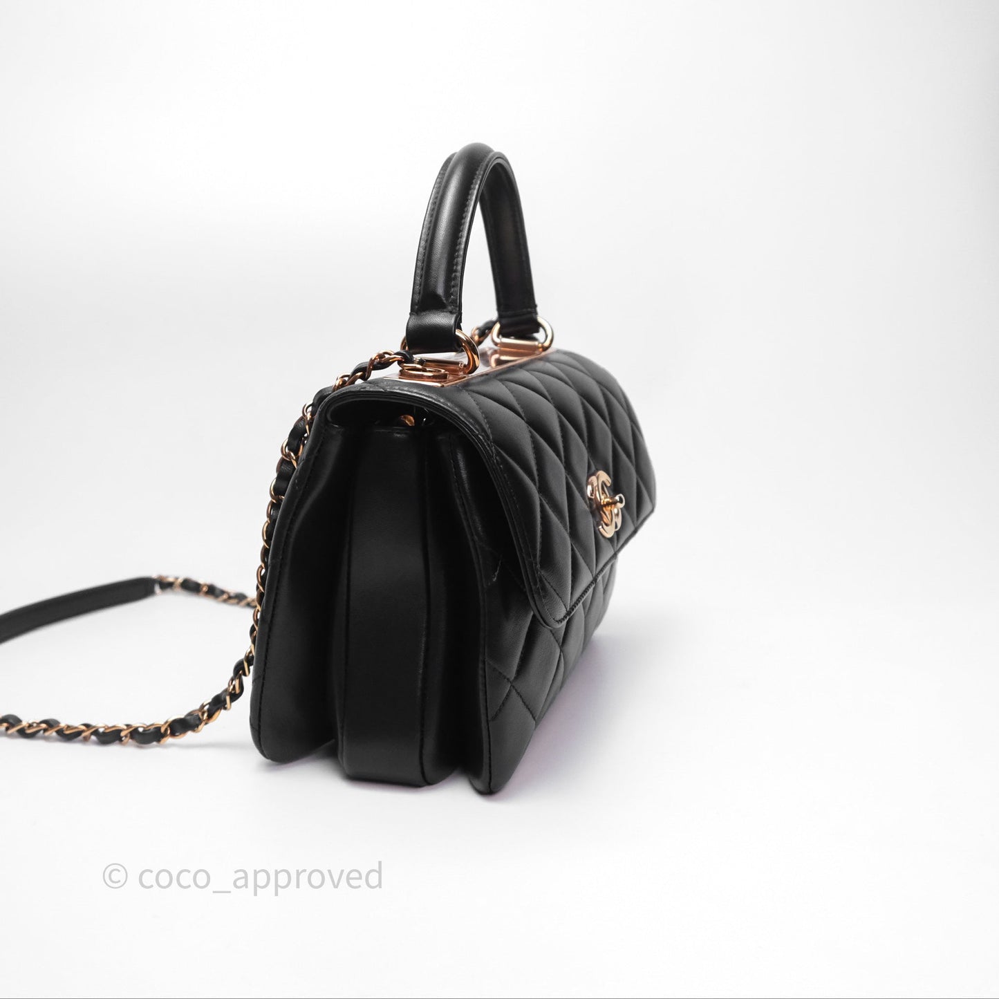 Chanel Trendy CC Small Black Lambskin Rose Gold Hardware