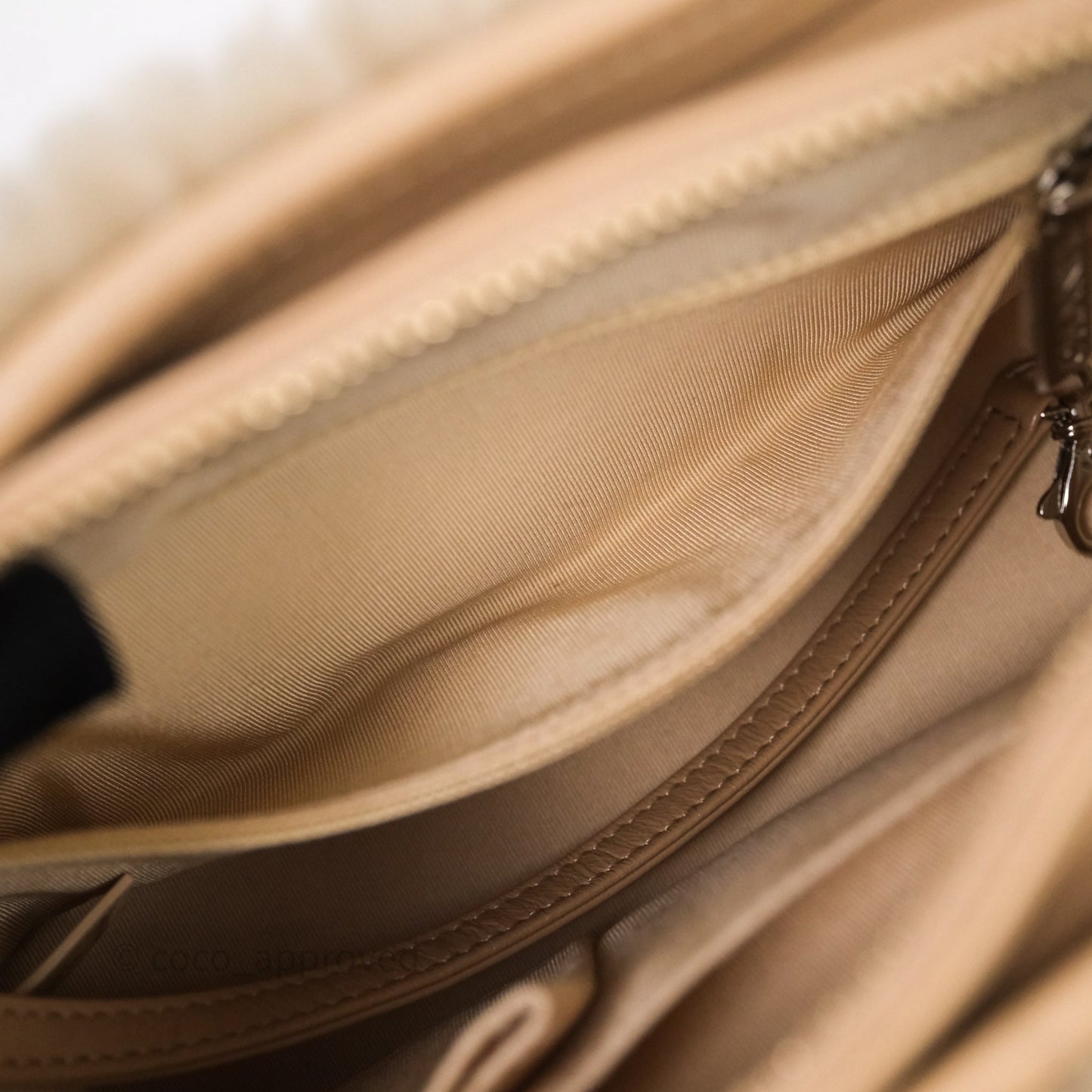 Chanel Small Gabrielle Hobo Shearling Beige Mixed Hardware