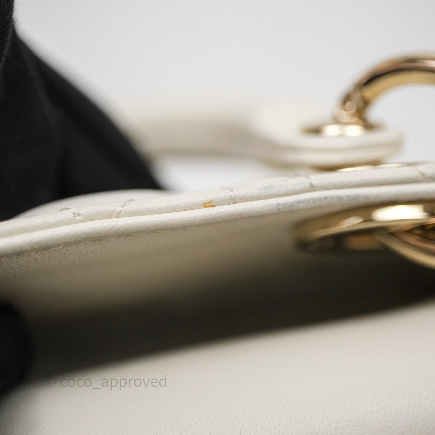 Christian Dior Micro Lady D-Joy Bag Latte Cannage Lambskin Gold Hardware