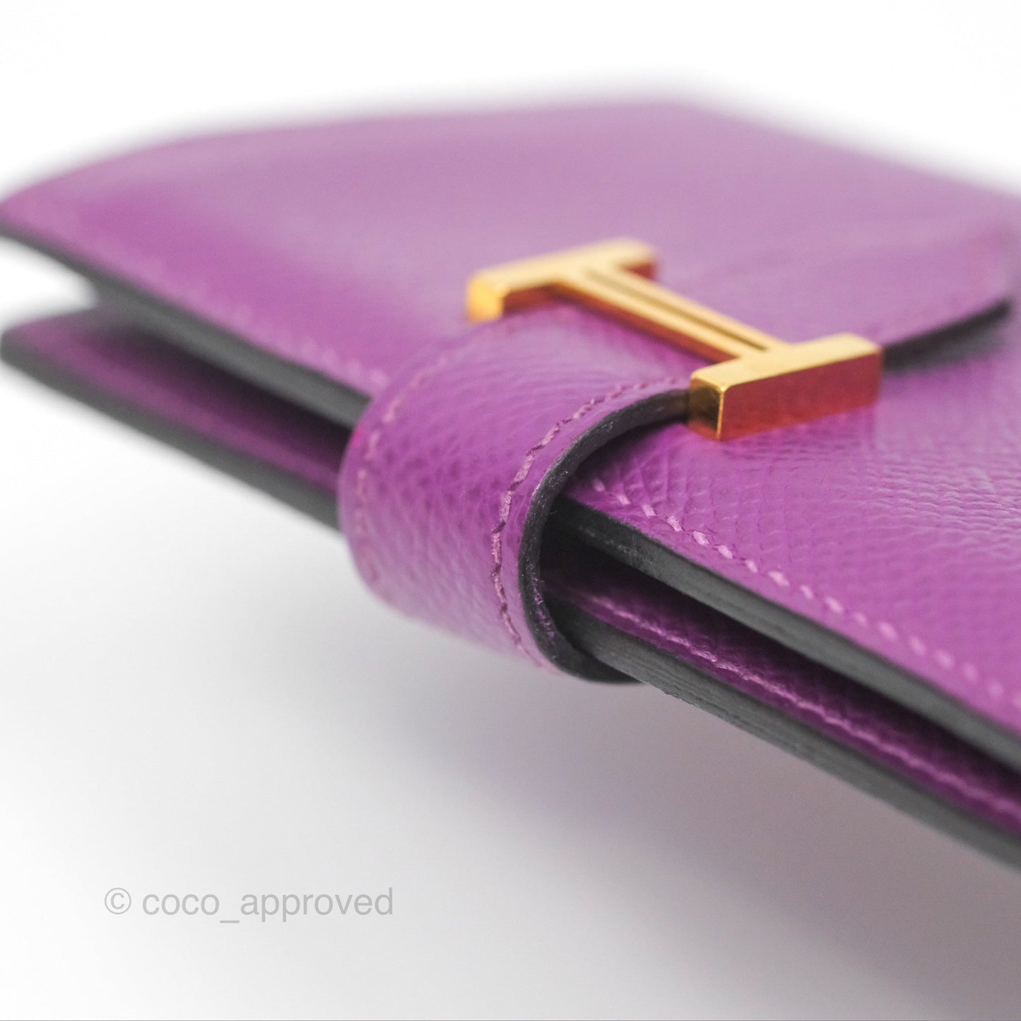 Hermès Bearn Card Holder Epsom Anemone Gold Hardware