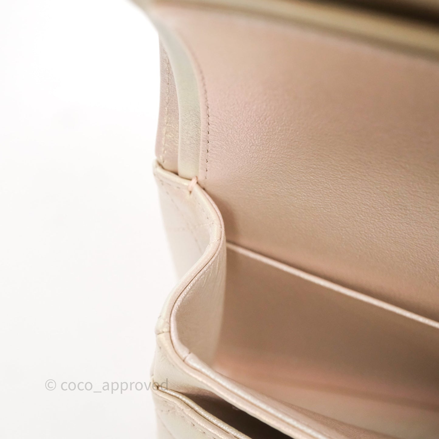 Chanel Classic Medium Double Flap Iridescent Beige Gold Hardware 21S