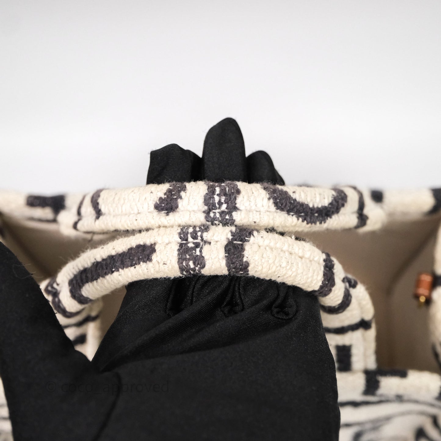 Celine Small Cabas Thais Textile with Celine All-Over White