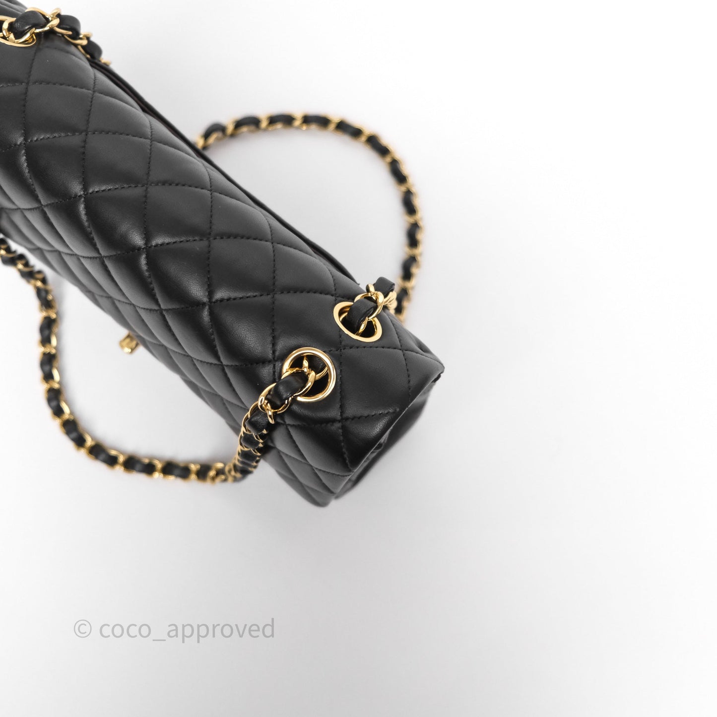 Chanel Classic M/L Medium Flap Quilted Black Lambskin Gold Hardware