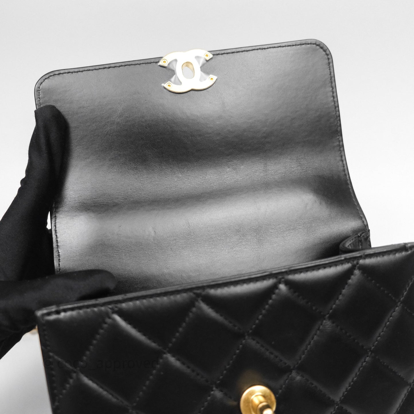 Chanel Quilted Mini Perfect Fit Adjustable Black Calfskin Gold Hardware