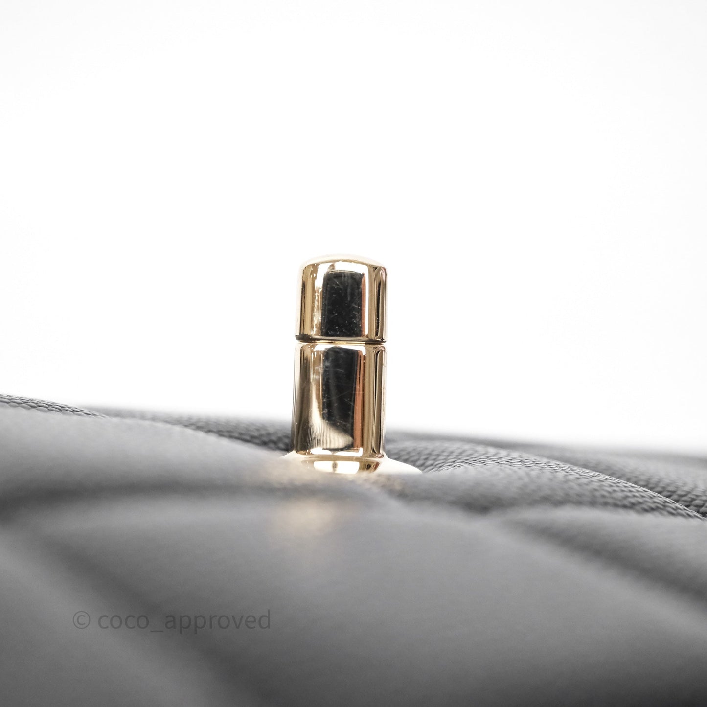 Chanel Quilted Small Top Handle Flap Bag Black Caviar Gold Hardware