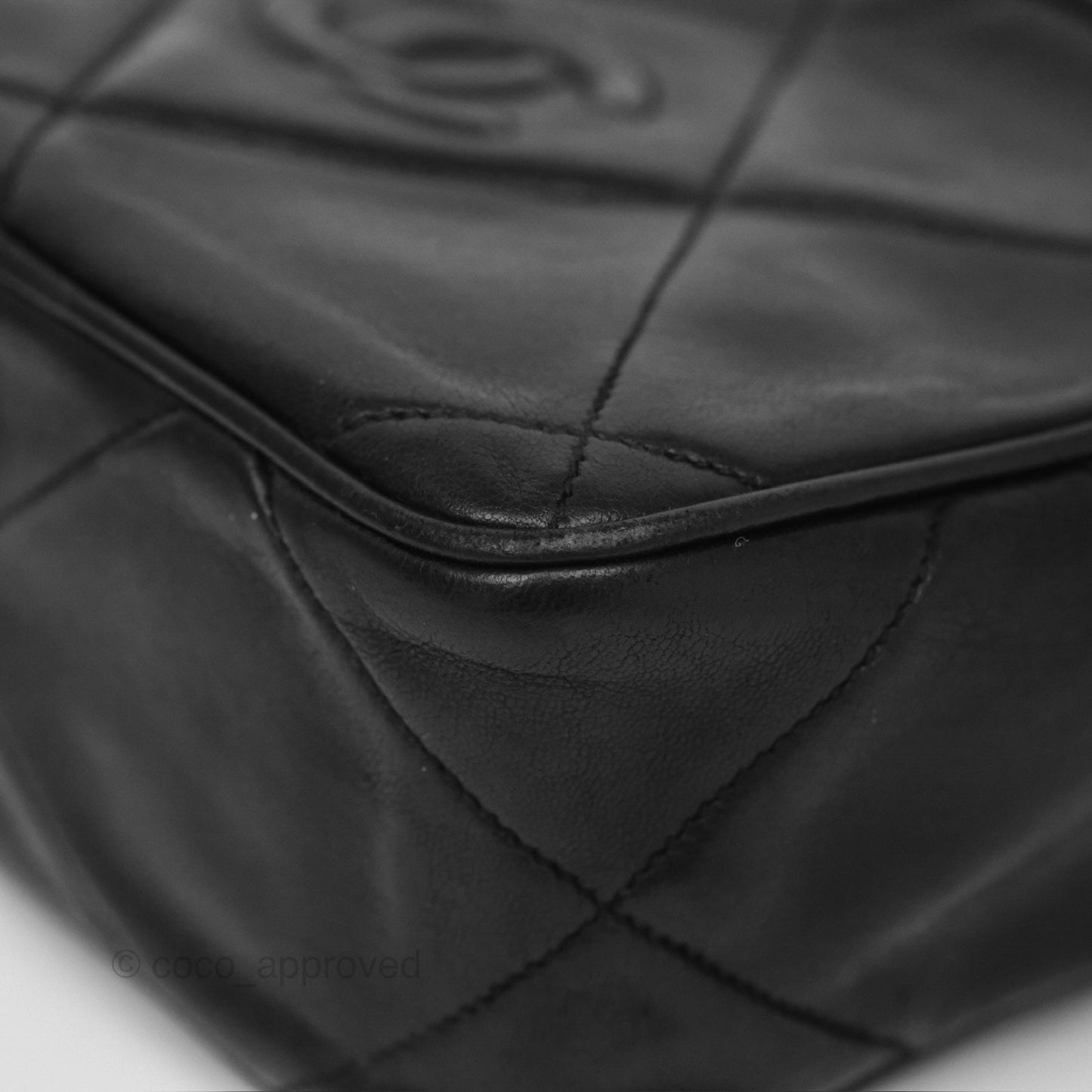 Chanel Vintage Small Camera Bag Black Lambskin Gold Hardware