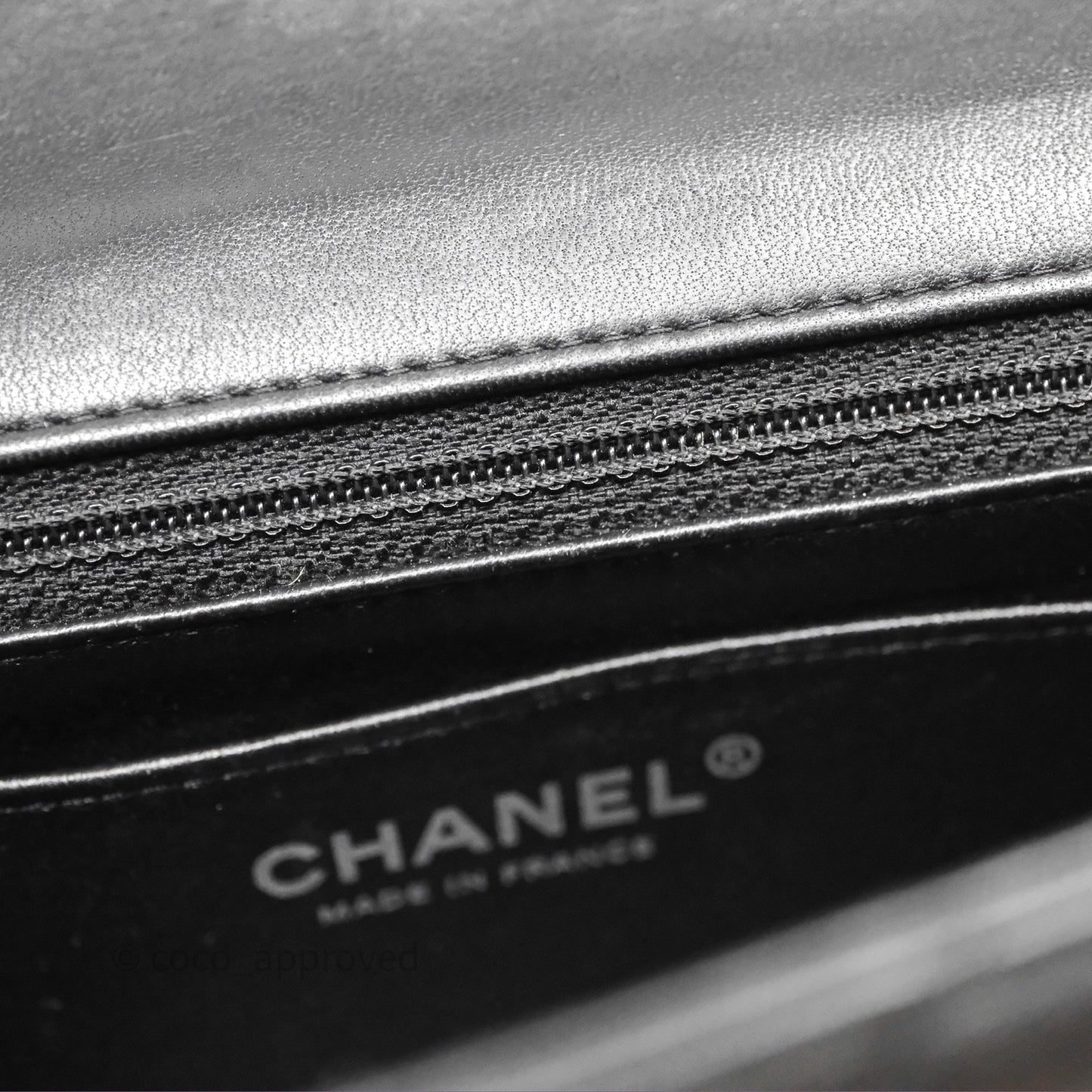 Chanel Quilted Mini Rectangular Chevron Black Lambskin So Black Hardware