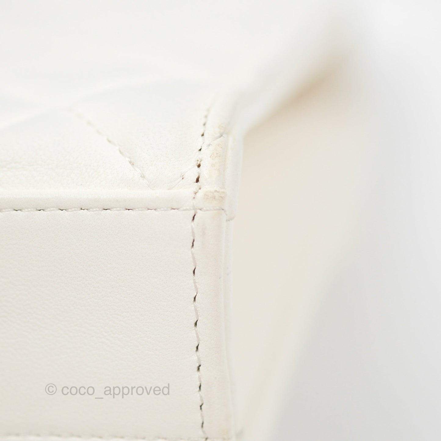 Chanel Quilted Pearl Crush Phone Holder With Chain White Lambskin