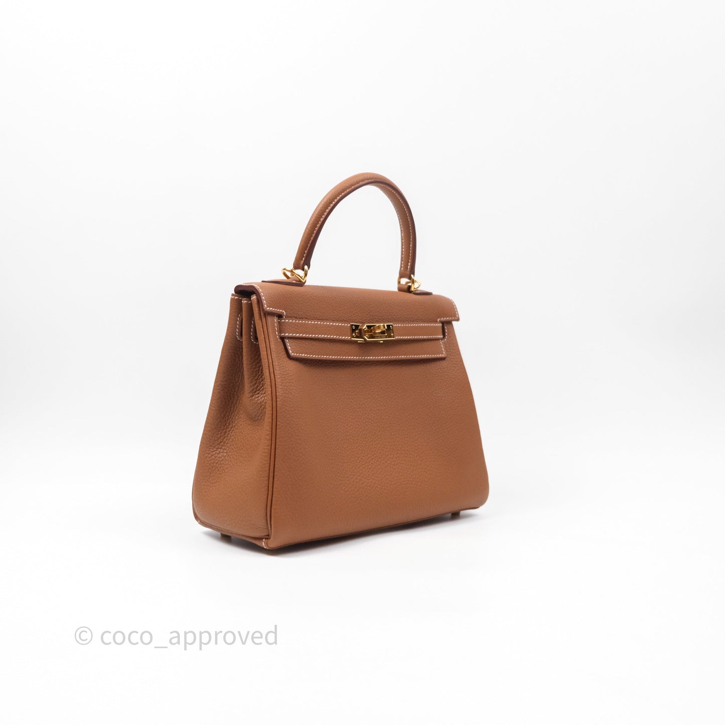 Hermès Retourne Kelly 25 Gold 37 Togo Gold Hardware