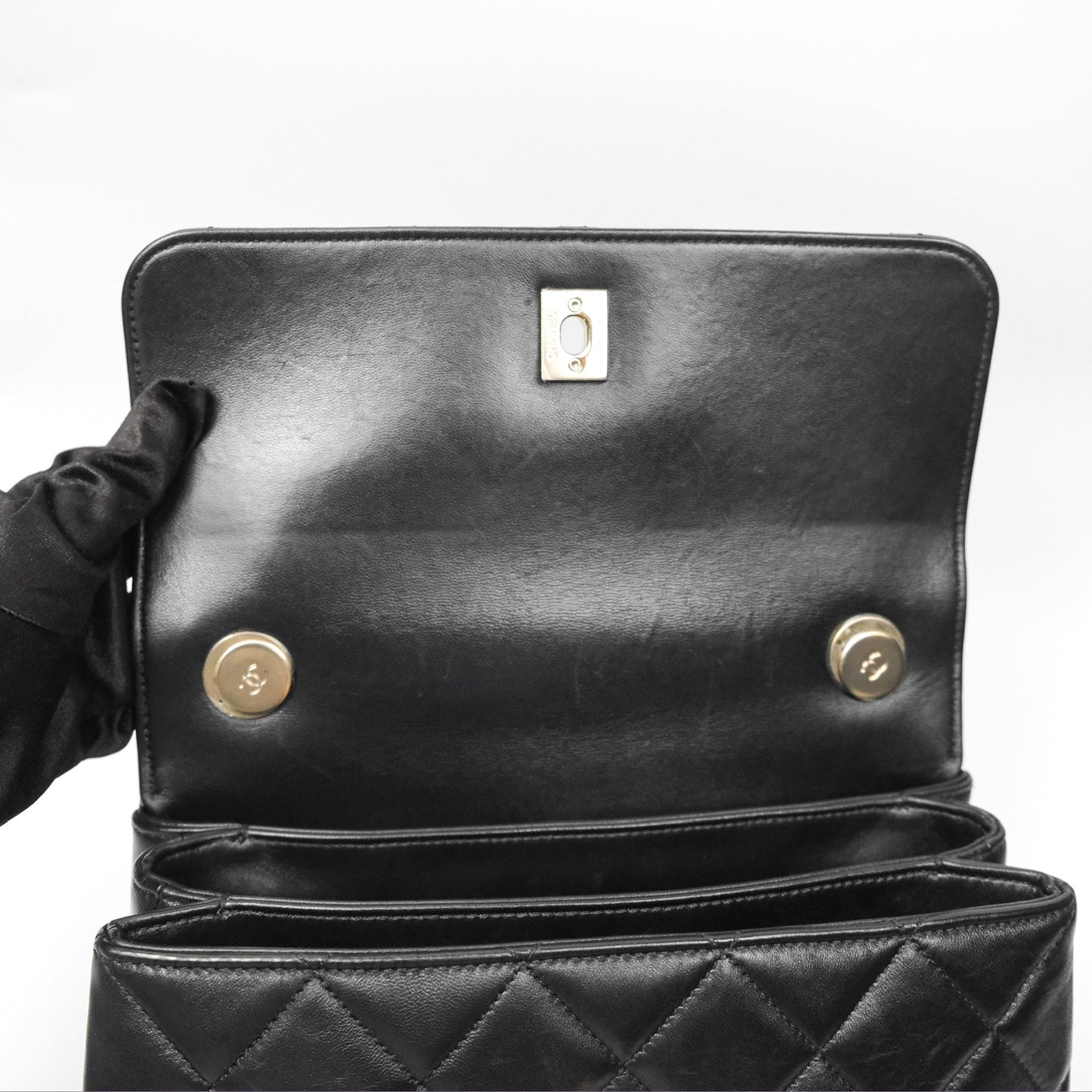 Chanel Small Trendy CC Black Lambskin Gold Hardware