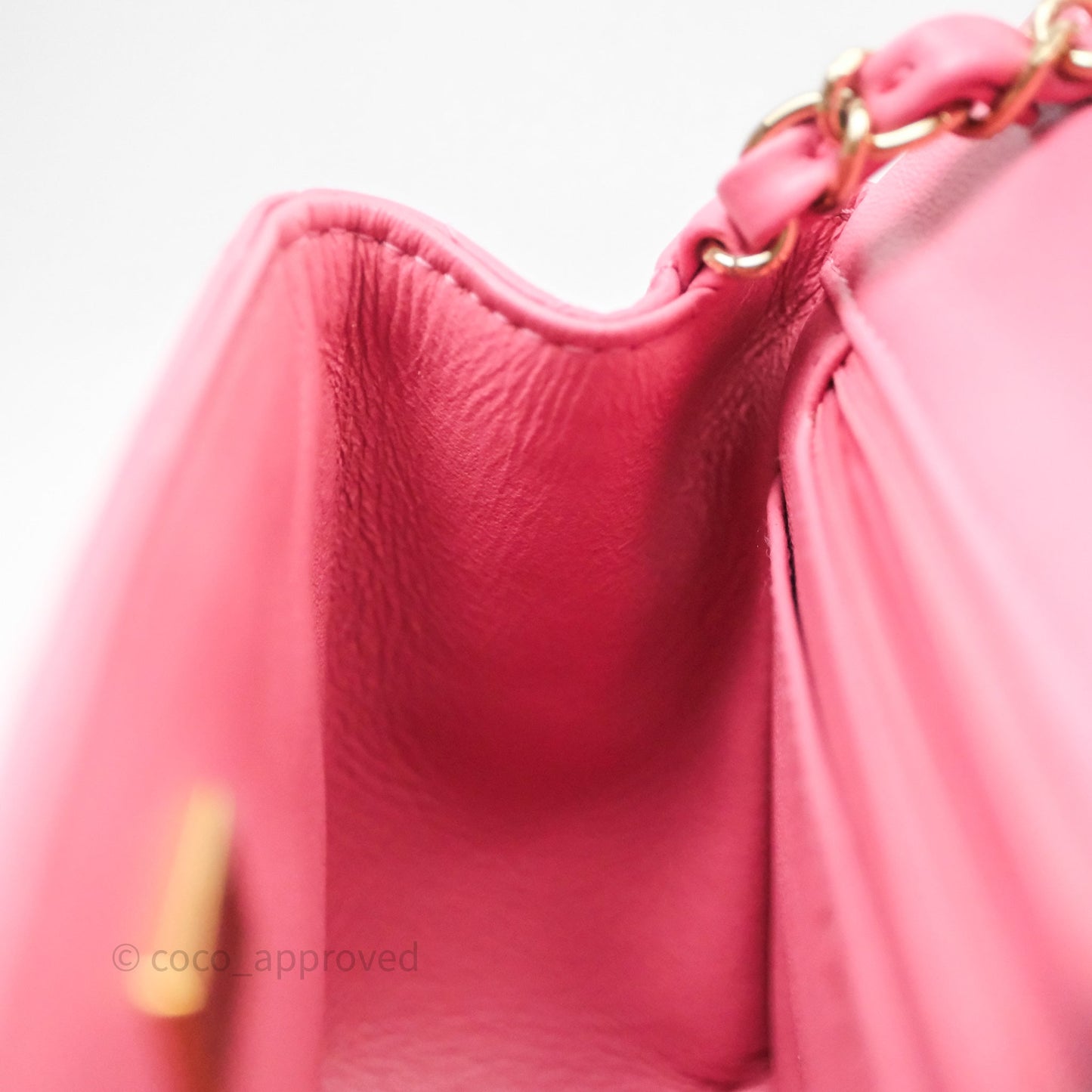 Chanel Quilted Mini Square Pink Lambskin Gold Hardware