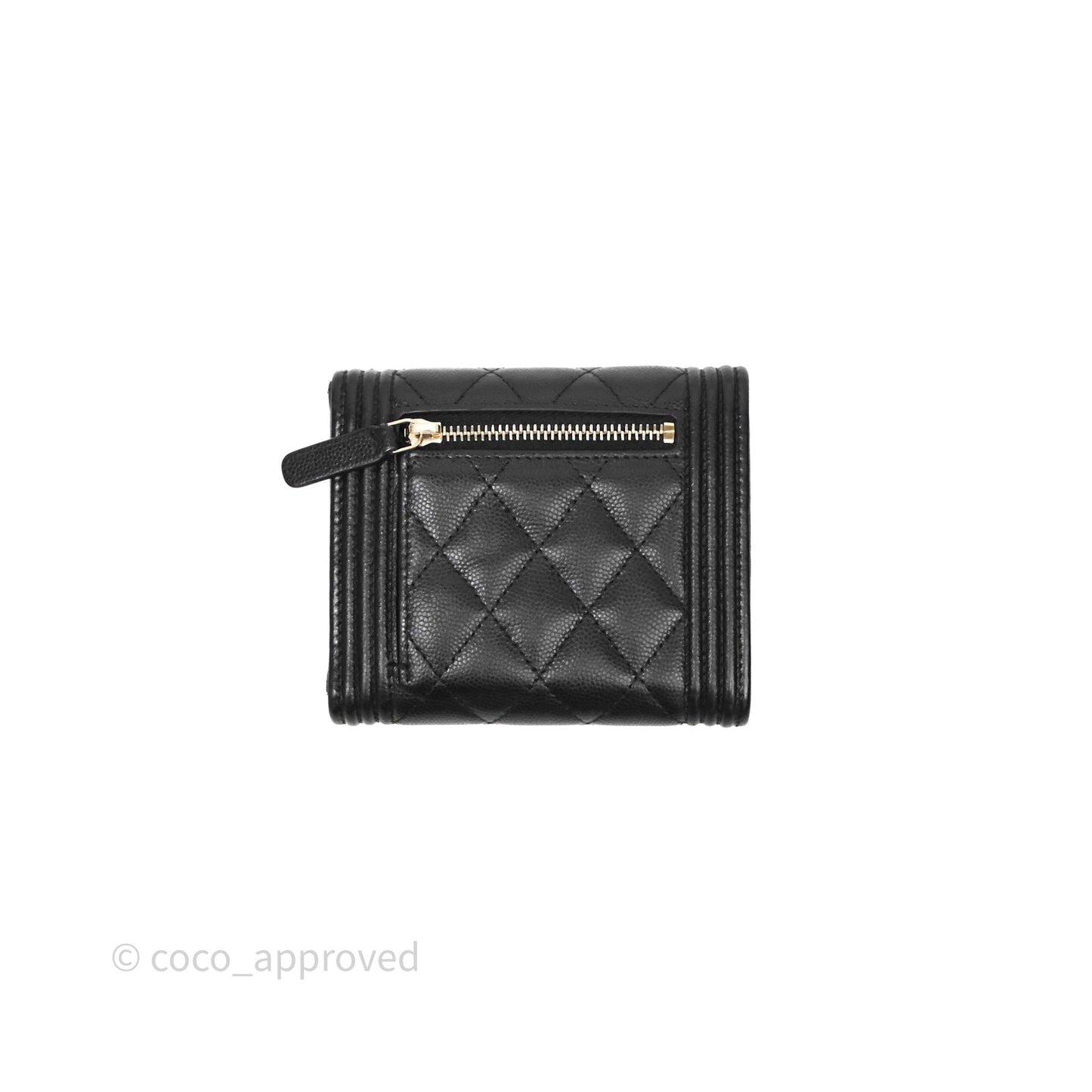 Chanel Small Boy Flap Wallet Black Caviar Gold Hardware