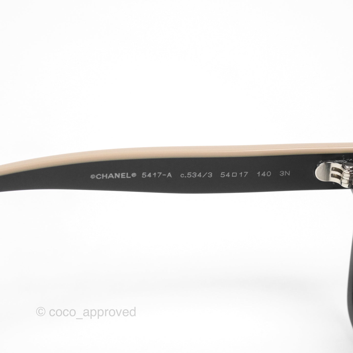 Chanel Acetate Square Sunglasses Black/Beige