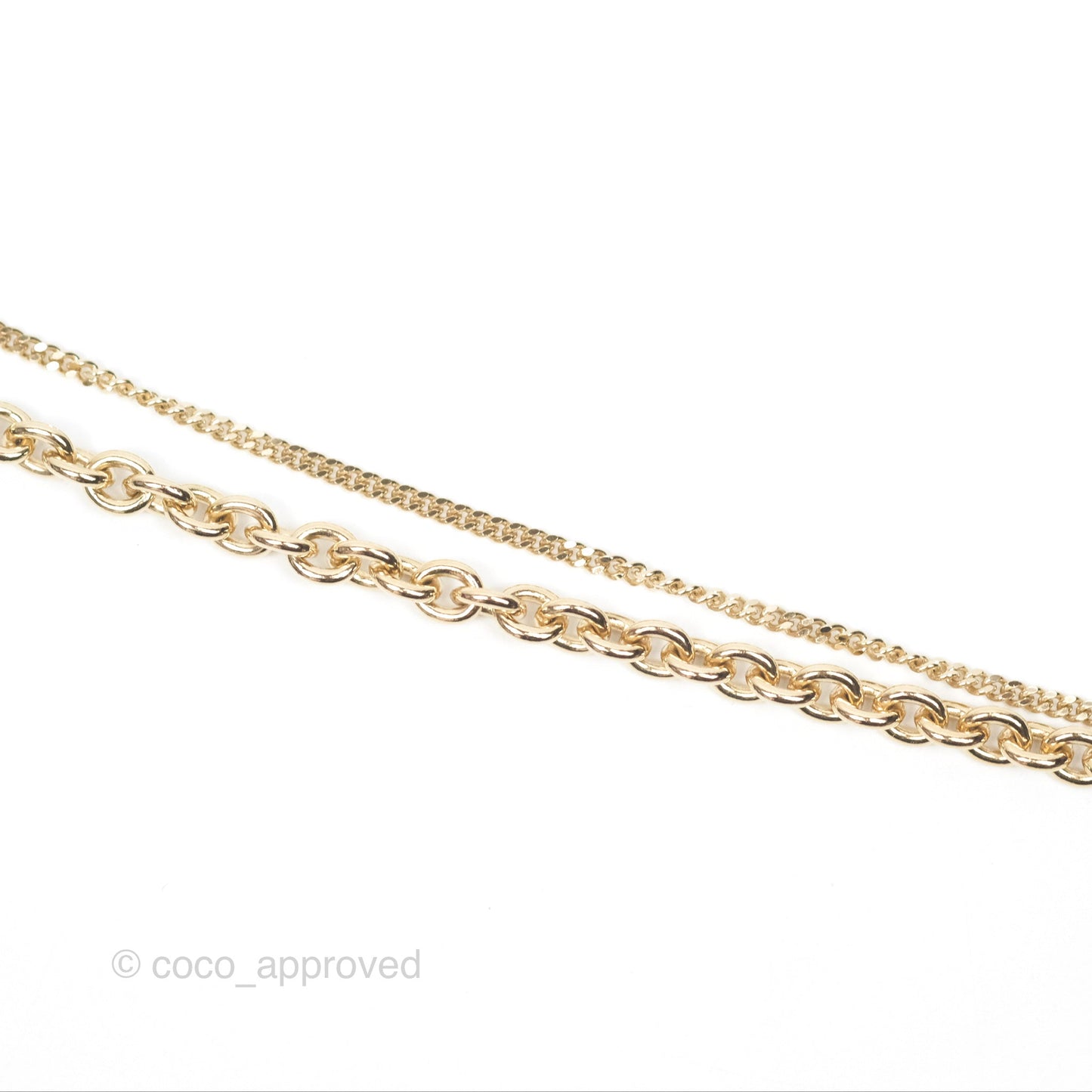 Chanel Charms CC Necklace Gold Tone 21K