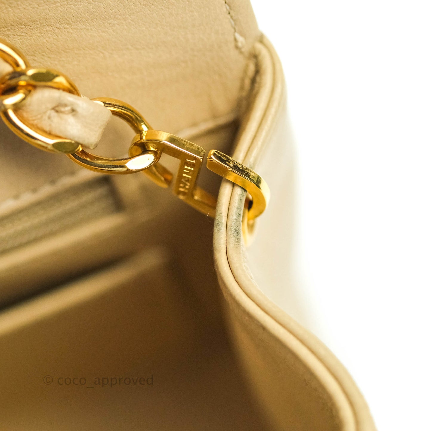Chanel Vintage Small Quilted Classic Diana Flap Bag Beige Lambskin 24K Gold Hardware