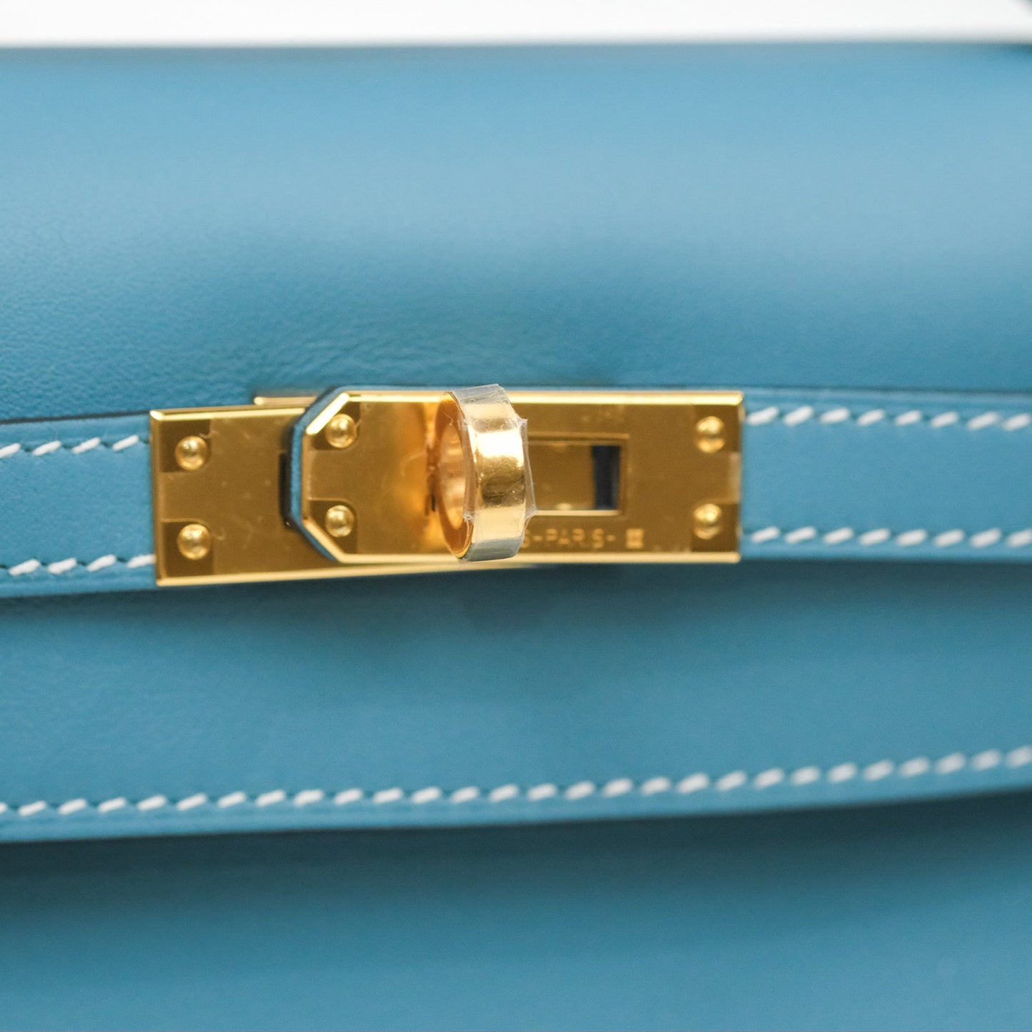 Hermès Kelly Mini Pochette Bleu Jean Swift Gold Hardware