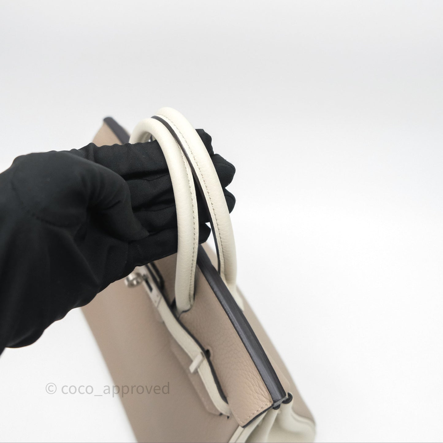 Hermès Birkin 25 Special Order Retourne Gris Tourterelle 81 / Beton 8L Clemence Brushed Palladium Hardware