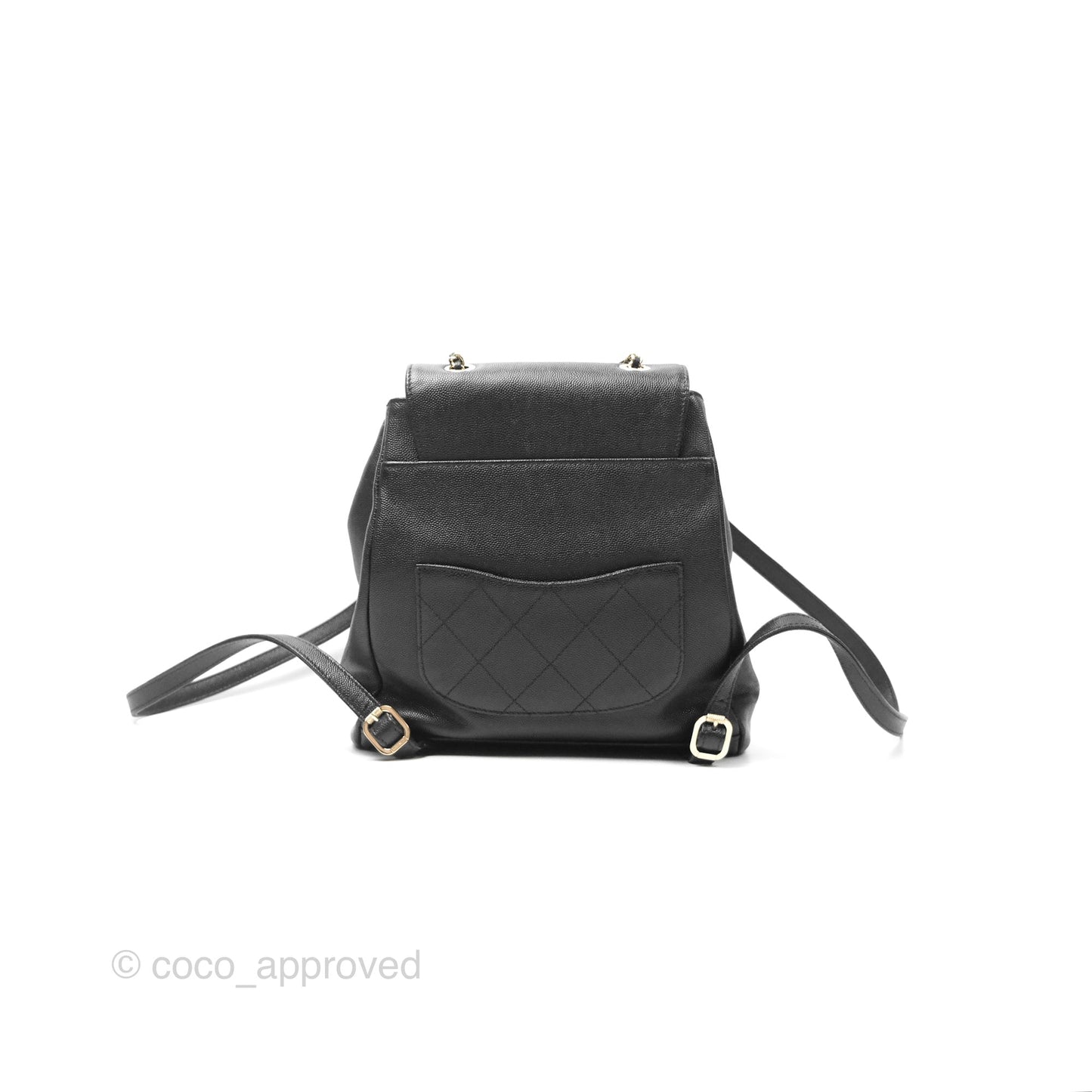Chanel Quilted Business Affinity Backpack Black Caviar Gold Hardware