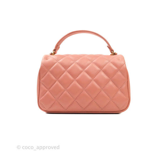 Chanel Day Trip Quilted Small Lambskin Pink Aged Gold Hardware
