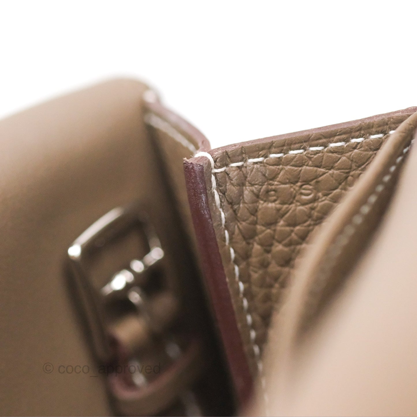 Hermès Halzan 25 Etoupe Clemence Palladium Hardware