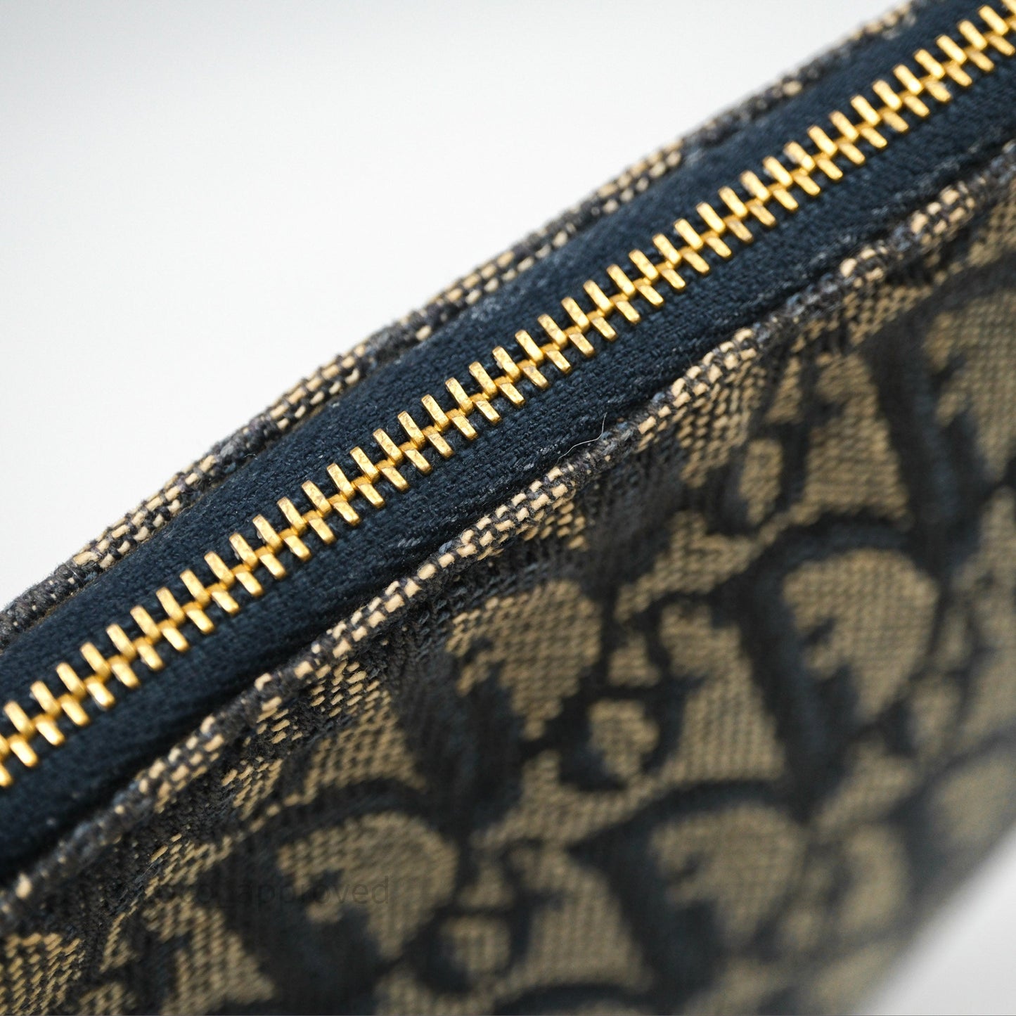 Christian Dior Vintage Mini Saddle Bag Blue Oblique Jacquard