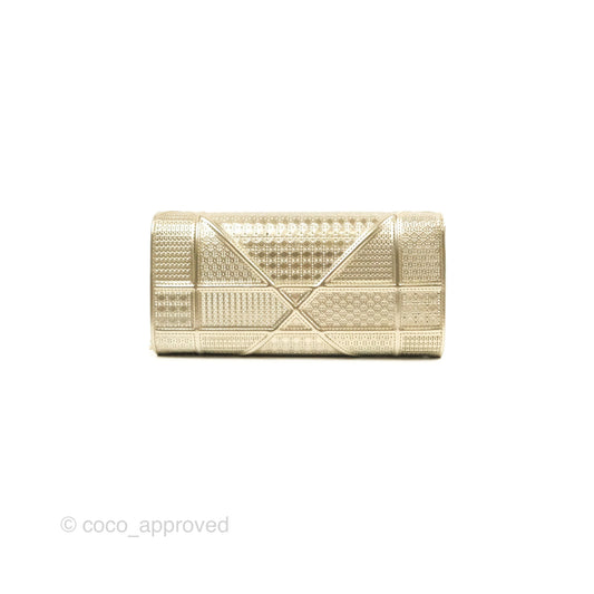 Christian Dior Diorama Clutch with Chain Metallic Gold Gold Hardware