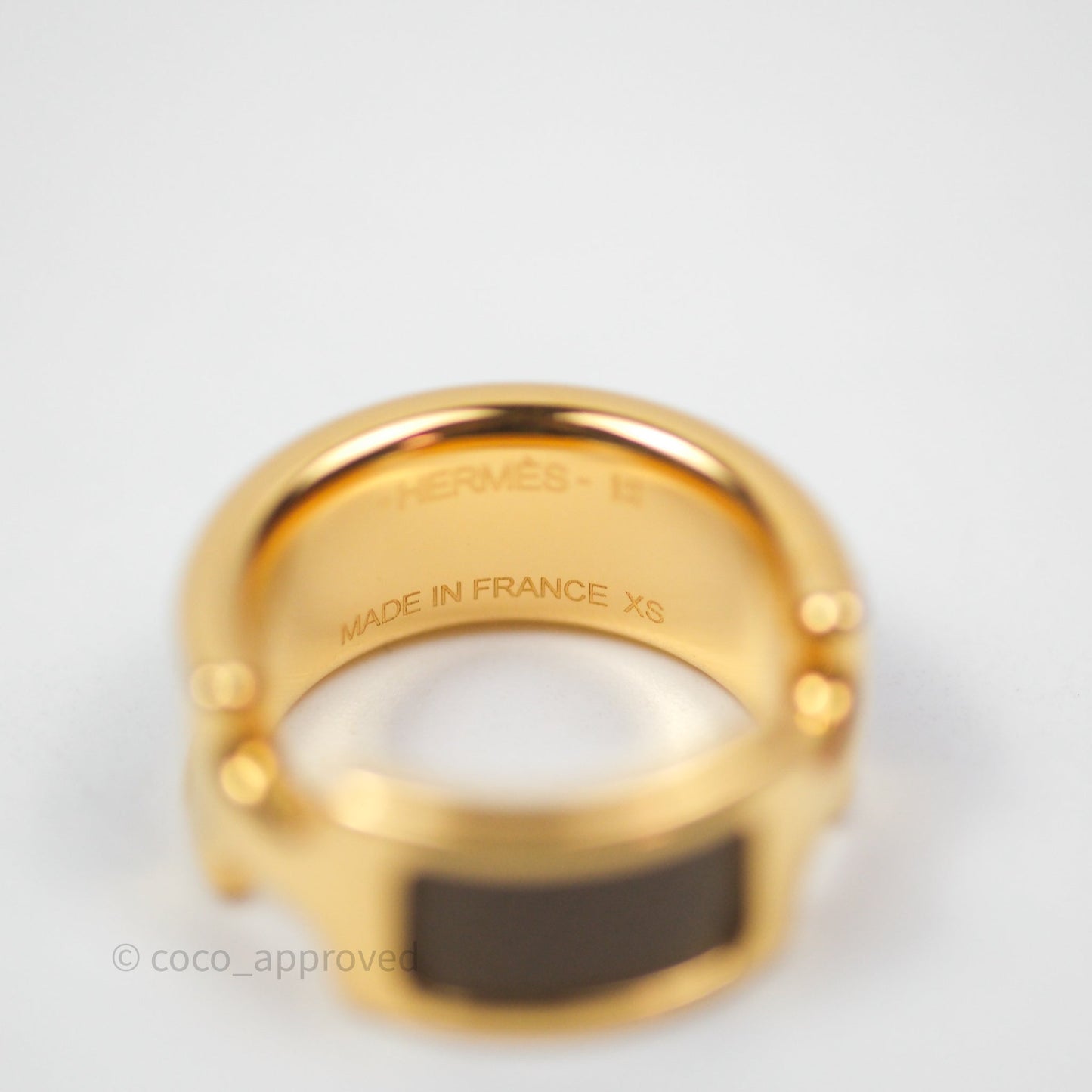 Hermès Olympe Ring Small Model Etoupe 18 Epsom Gold Hardware