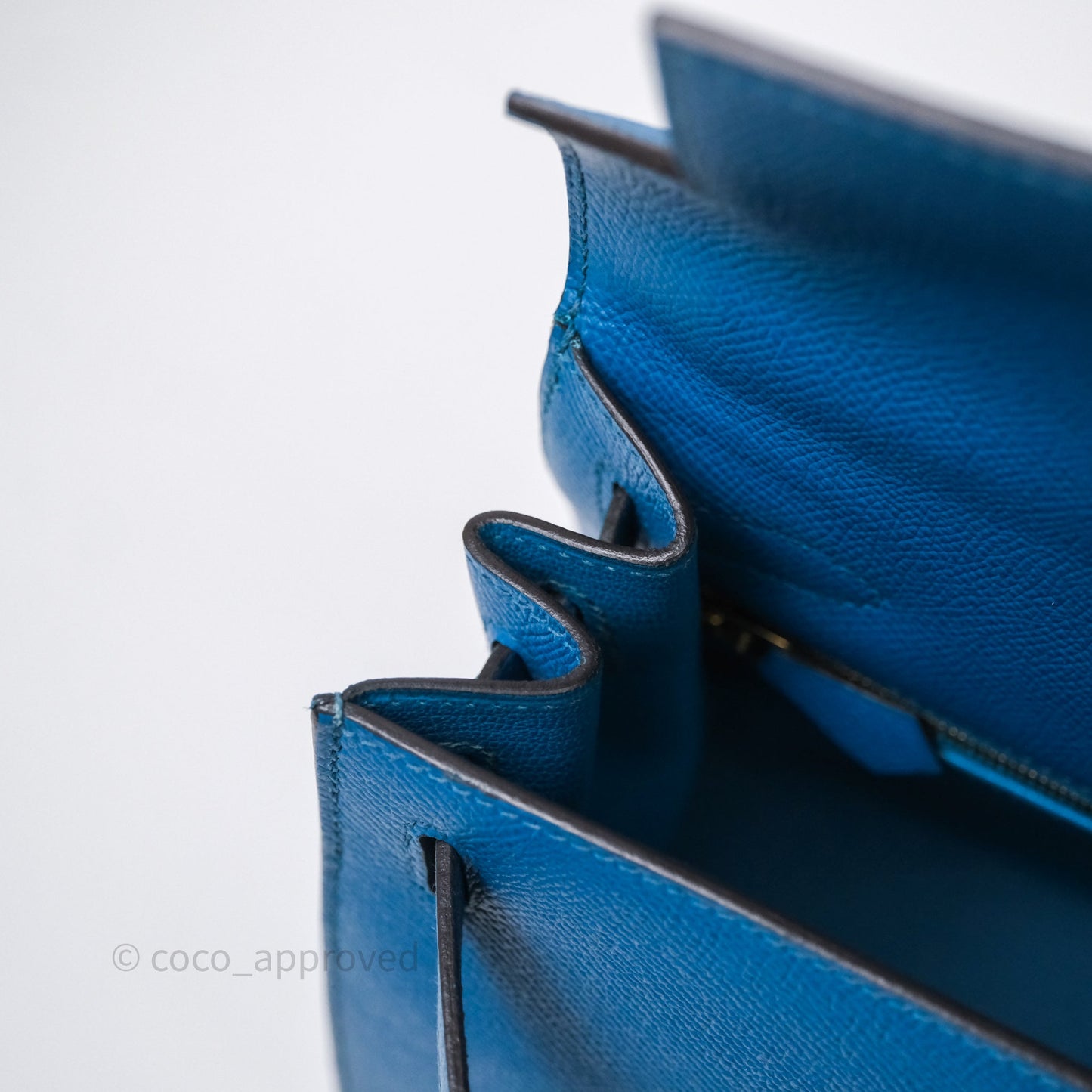 Hermès Kelly 28 Blue Epsom Gold Hardware