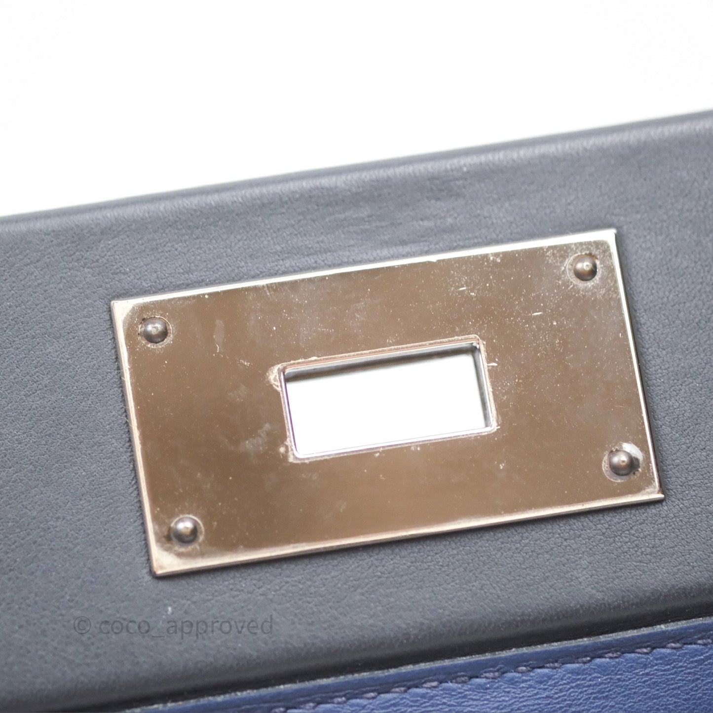 Hermès 24/24 21 Mini Bleu Saphir 73/ Bleu Indigo 76/ Bleu France 71 Evercolor/ Swift Palladium Hardware