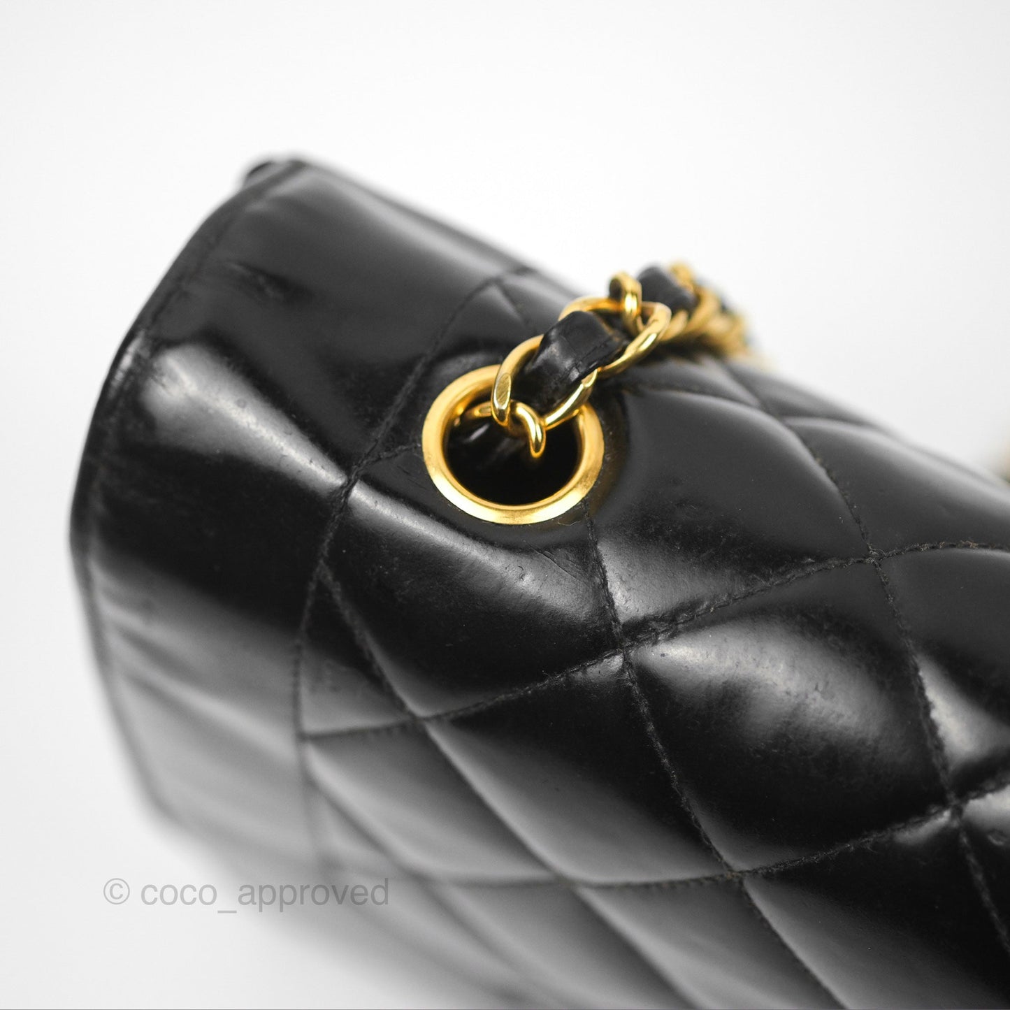 Chanel Vintage Quilted Medium Classic Diana Flap Bag Black 24K Gold Hardware