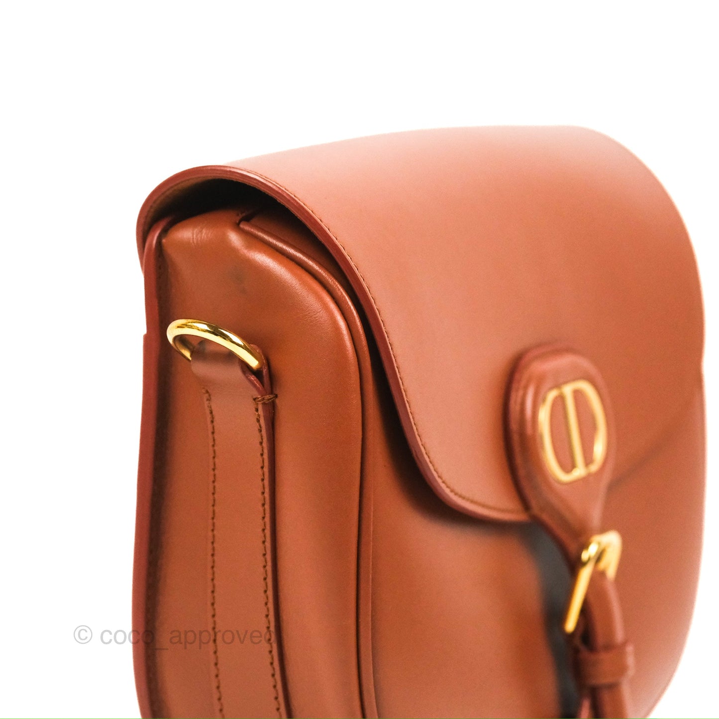 Christian Dior Medium Bobby Flap Camel Box Calfskin