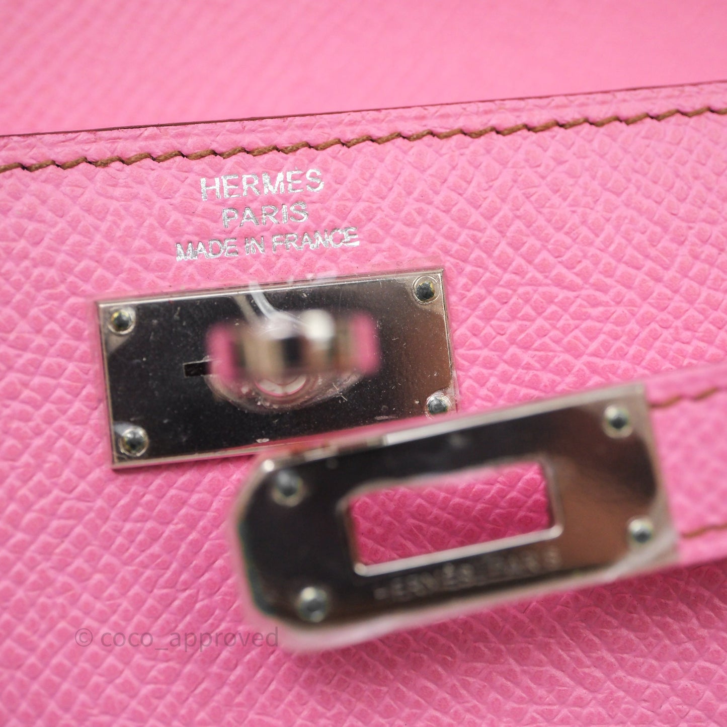 Hermès Kelly Wallet Bubblegum Epsom Palladium Hardware