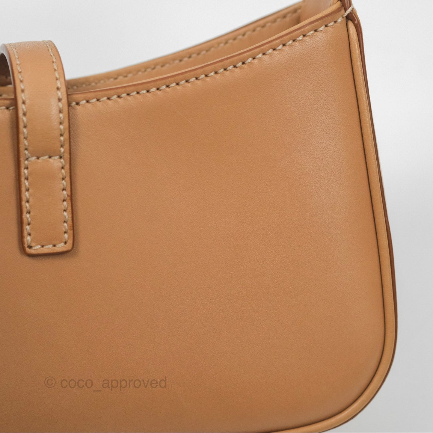 Saint Laurent Mini Le 5 À 7 Tan Calfskin Bronze Brass Hardware