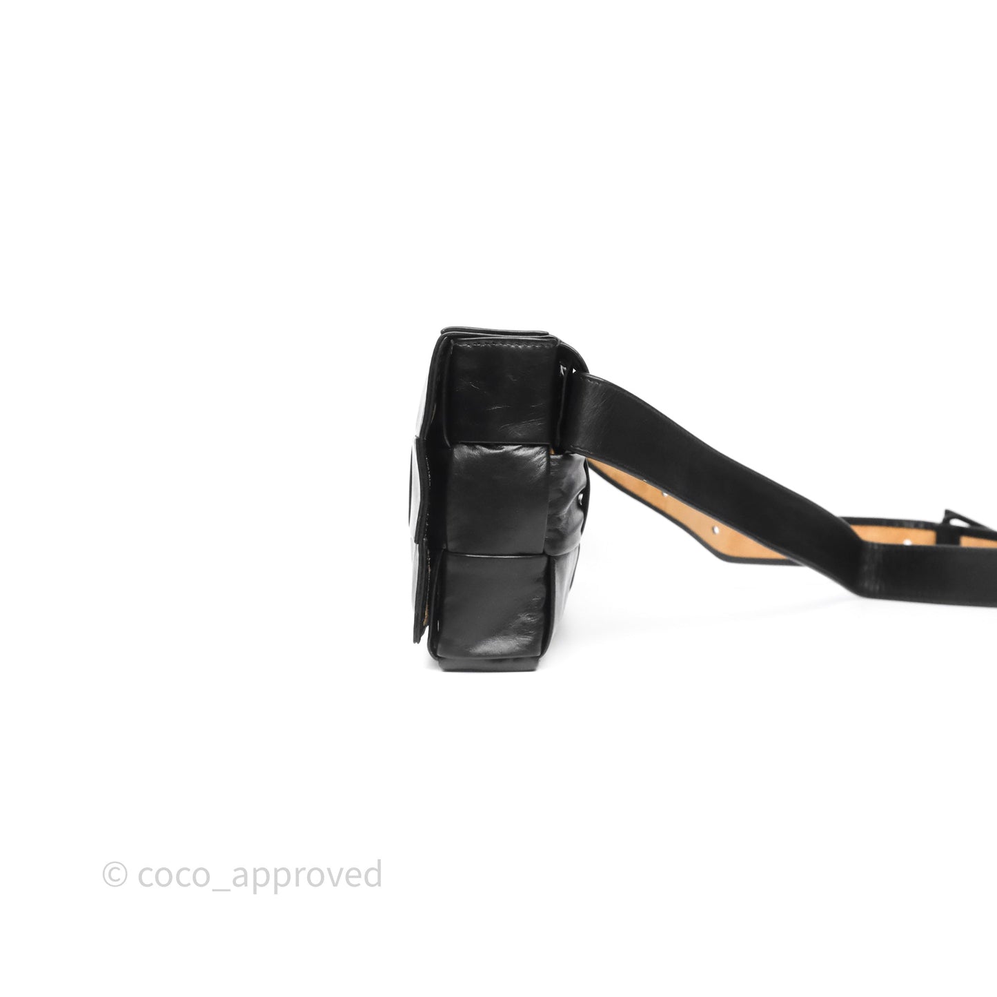 Bottega Veneta Cassette Stretch Belt Bag Maxi Black Intrecciato Leather