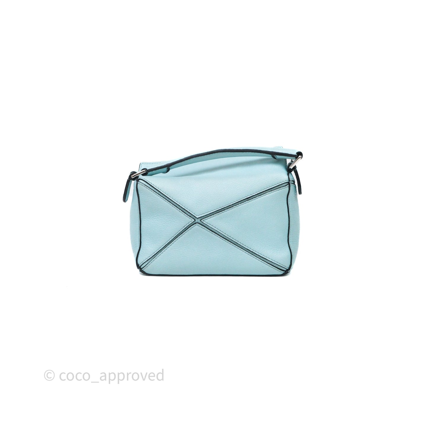 Loewe Mini Puzzle Bag Light Blue Calfskin Silver Hardware