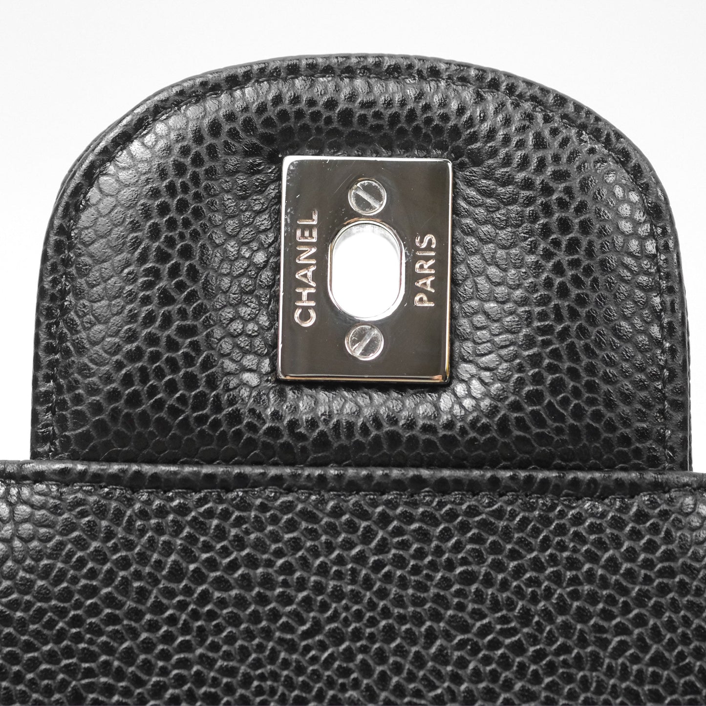 Chanel Quilted Maxi Double Flap Black Caviar Silver Hardware