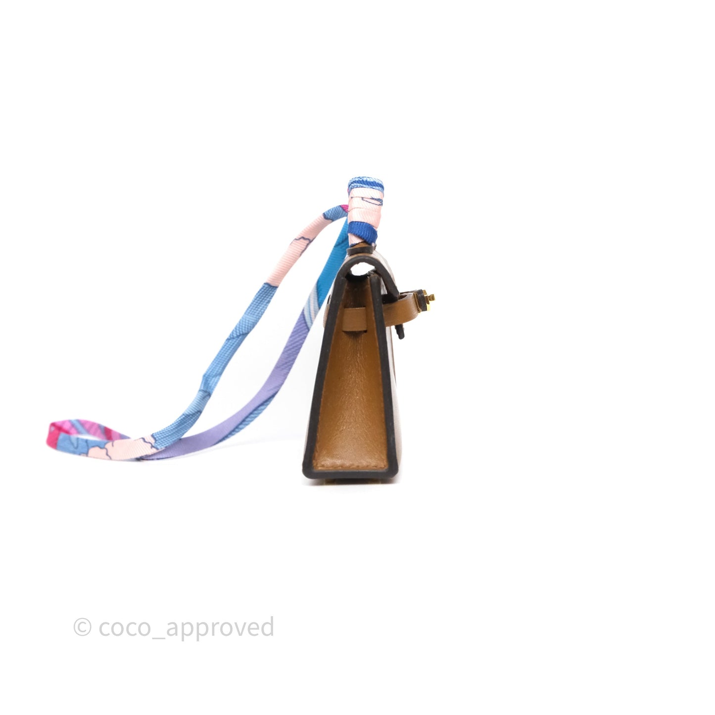 Hermes Mini Kelly Twilly Bag Charm Alezan 3G Tadelakt