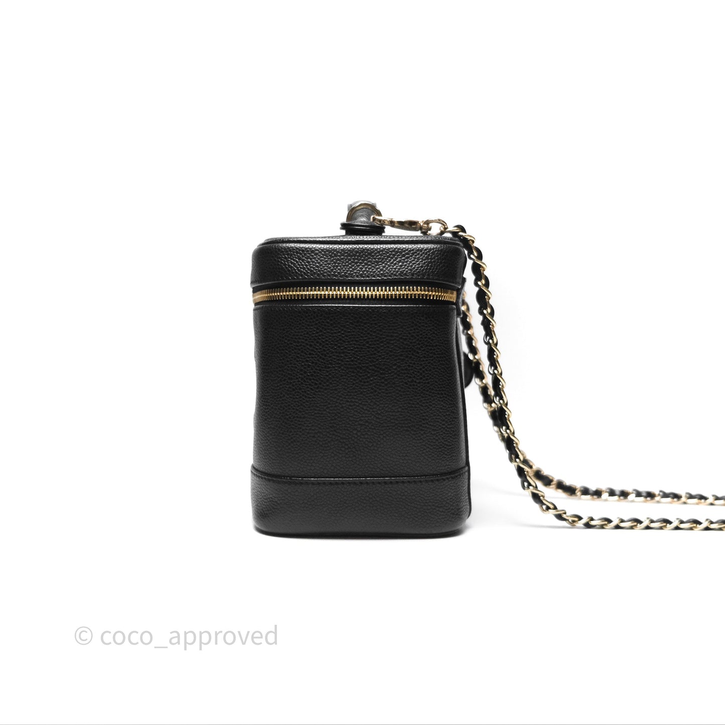 Chanel Vintage Vanity Case Black Caviar Gold Hardware