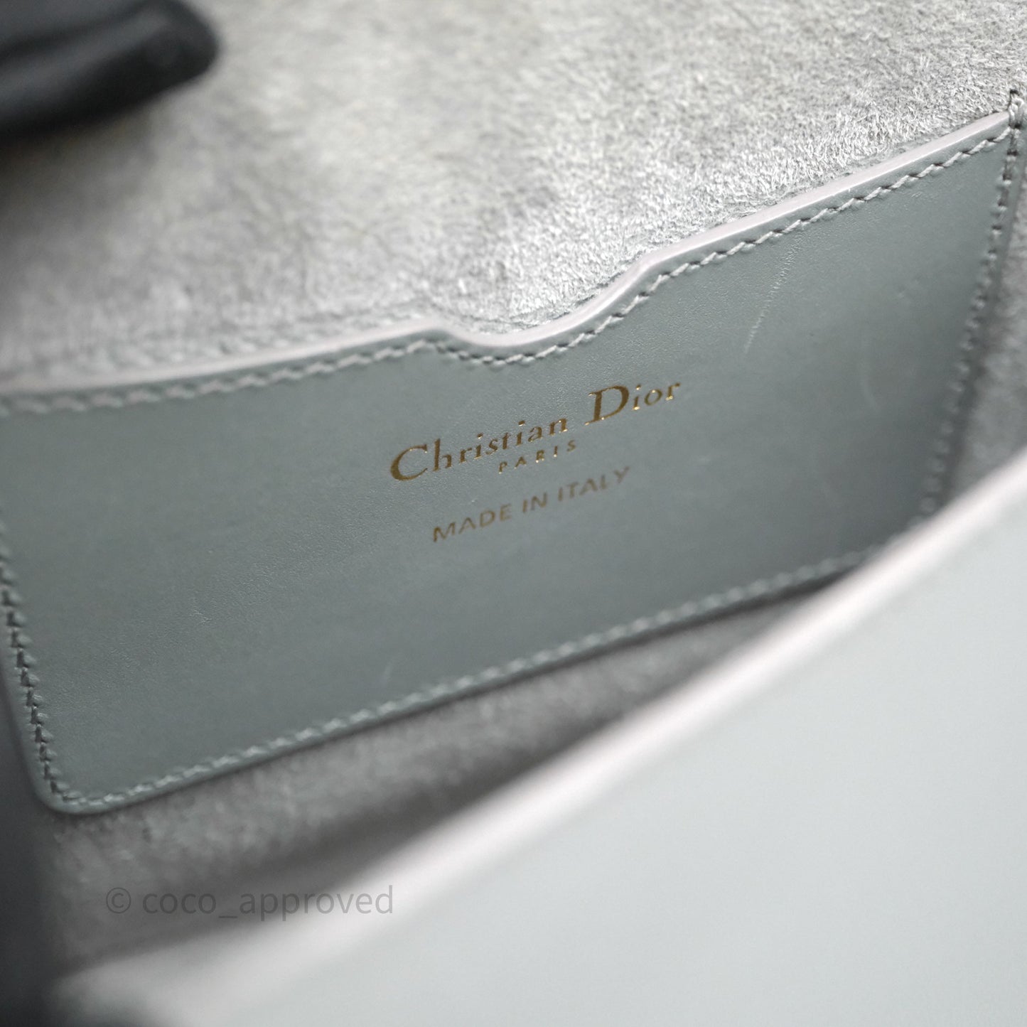 Christian Dior Medium Bobby Flap Grey Box Calfskin