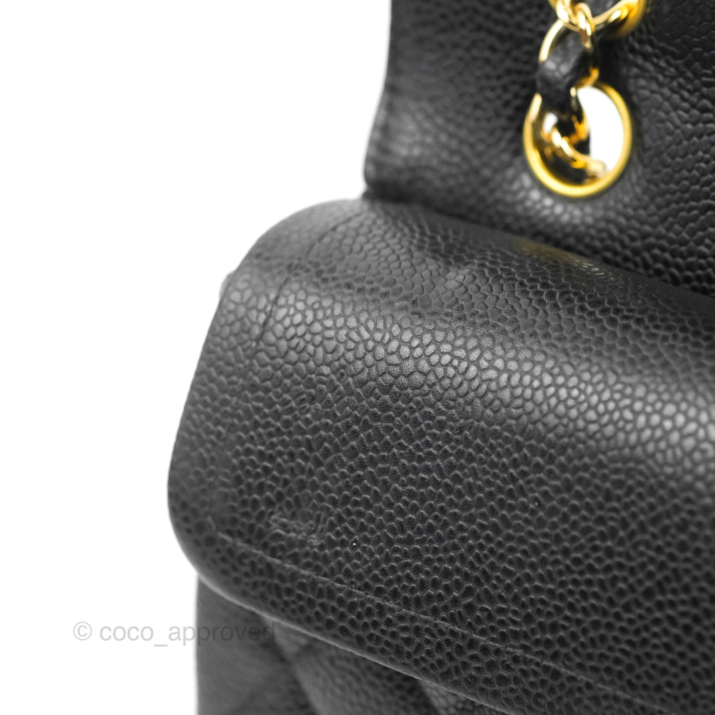 Chanel Vintage Classic Small S/M Flap Black Caviar 24K Gold Hardware