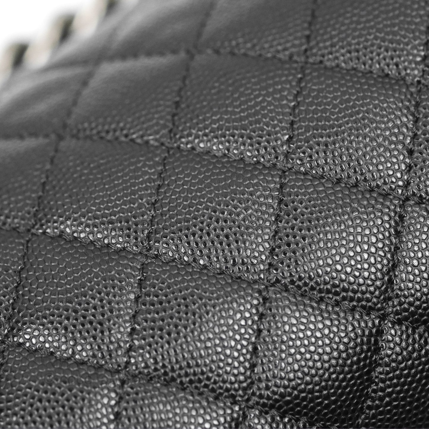 Chanel Quilted Medium Boy Black Caviar Ruthenium Hardware