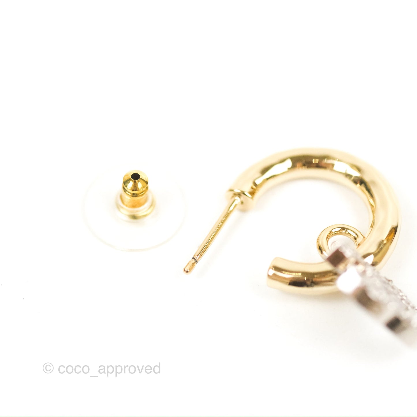 Chanel CC Hoop Logo Crystal Earrings