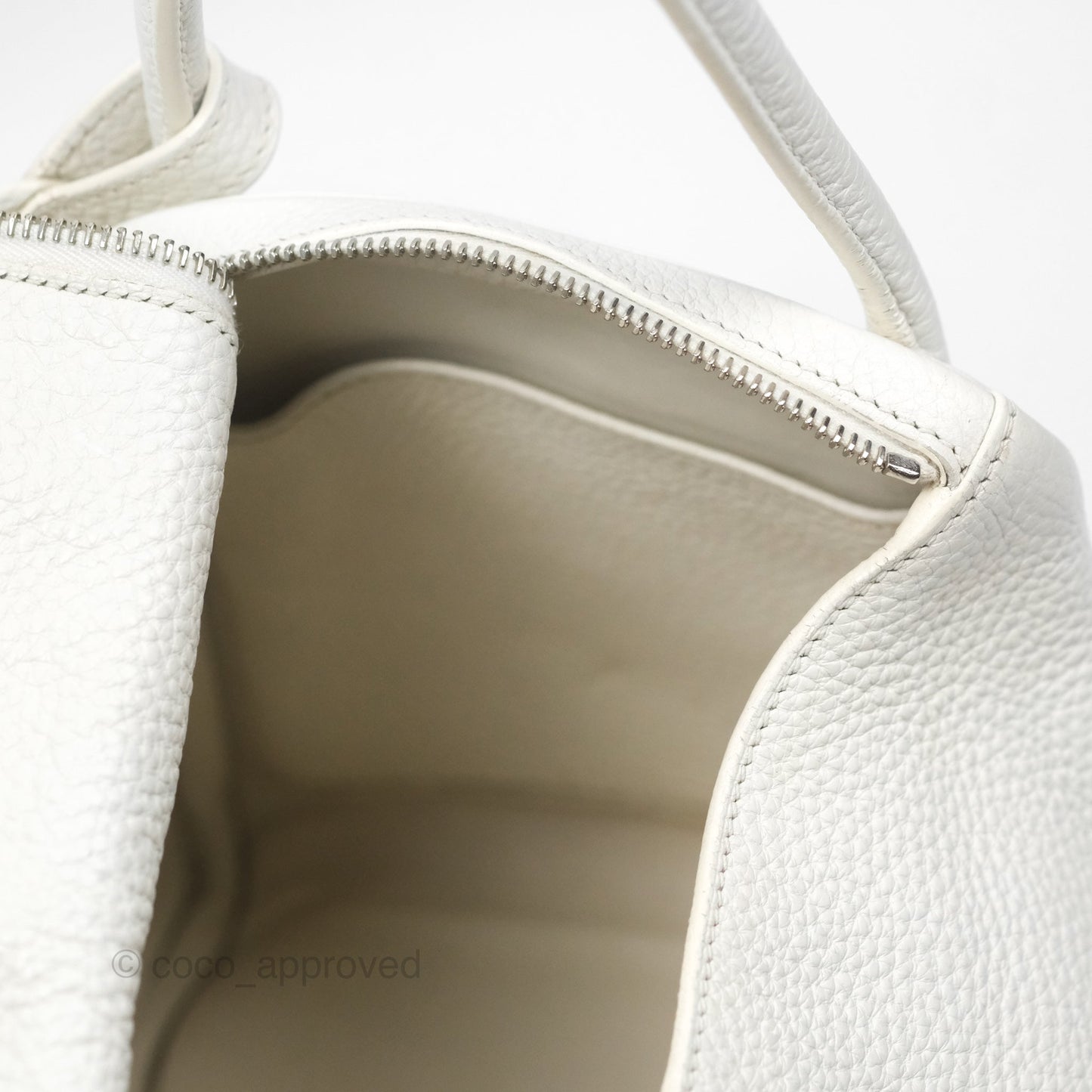 Hermès Lindy 30 White Clemence Palladium Hardware