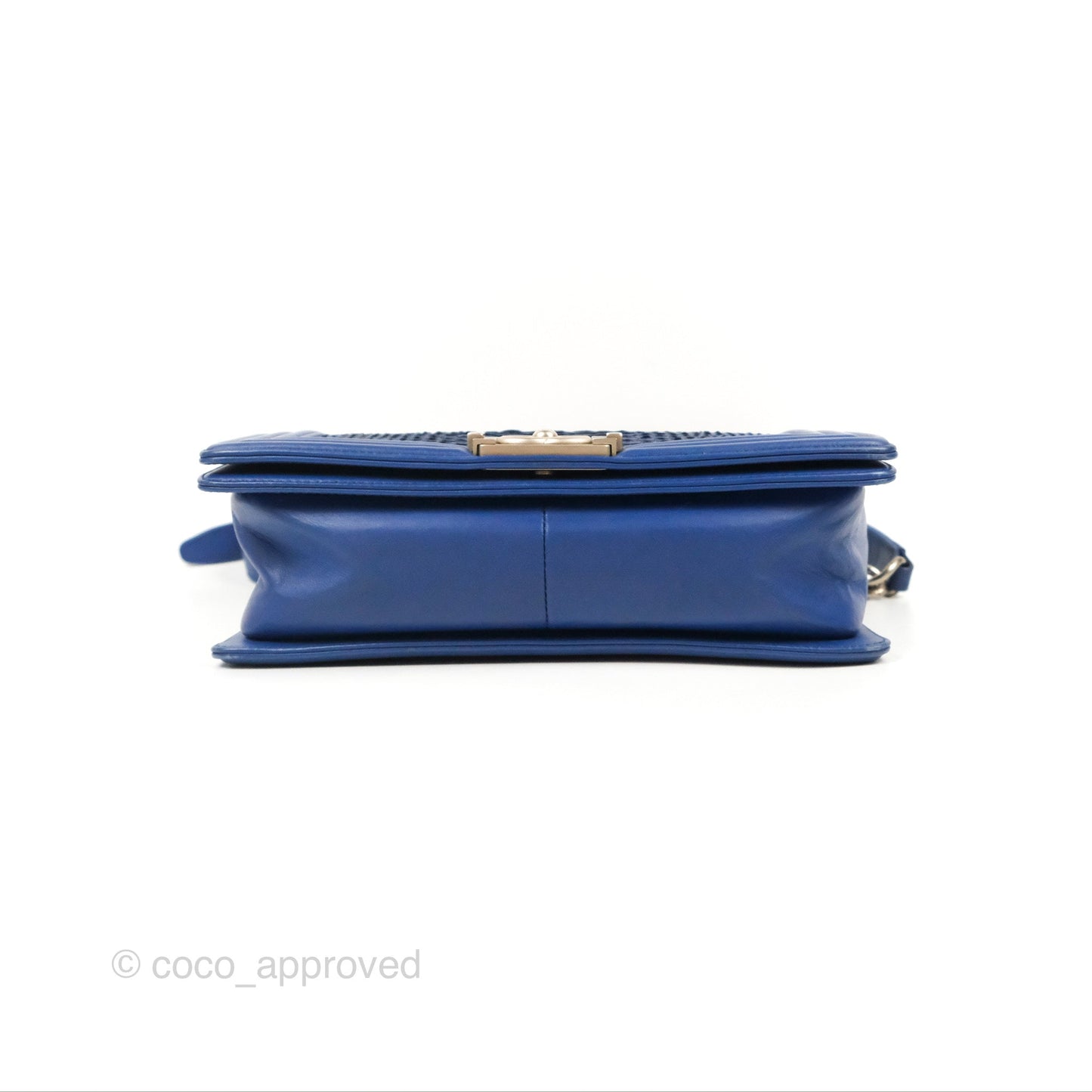 Chanel Medium Boy Blue Python Matte Silver Hardware